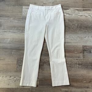 Maeve by Anthropologie Cream Straight Leg Pants Size 6 Stretch Trousers